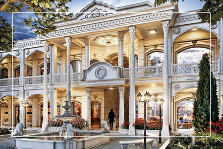 طراحی مجتمع تجاری با معماری کلاسیک ایرانی
